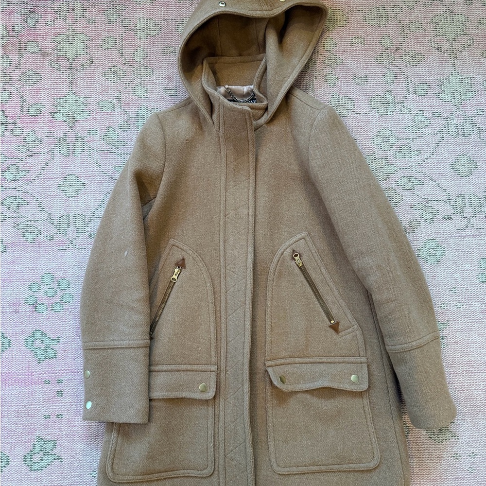 J. Crew Women's Camel Stadium Coat with Hood